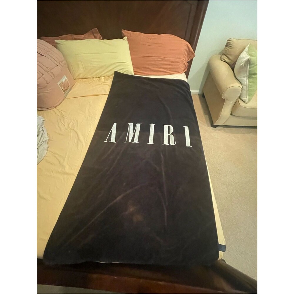 AMIRI Black Towel with White Logo